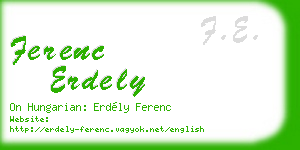 ferenc erdely business card
